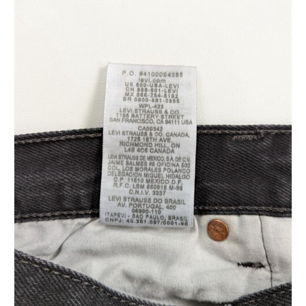 Levis 501 Original Fit Jeans Straight Leg Button Fly 100% Cotton Blue Black - Picture 12 of 13